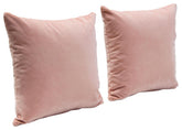 Set of (2) 16 Square Accent Pillows in Blush Pink Velvet By Diamond Sofa